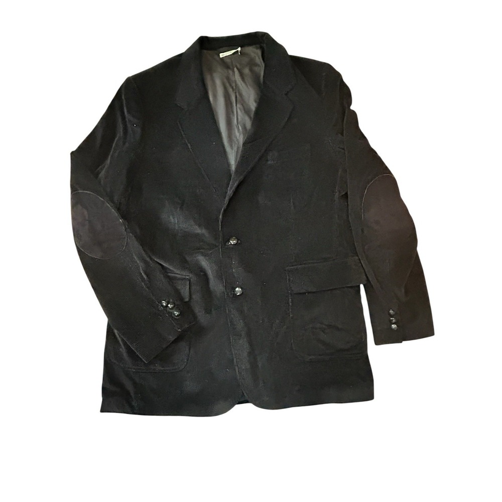 Vintage Garrison Park Corduroy Blazer Sport Coat Size 48L Suede Elbow Patch